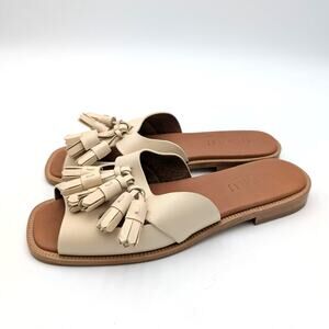 HEREU Boqueria Slide Sandal Open Square Toe Women's Neutrals Size US9 EU39